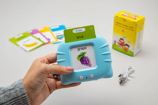 ChakaToys Bilingual Spanish-English Talking Flashcards - Montessori Toy for Language Learning
