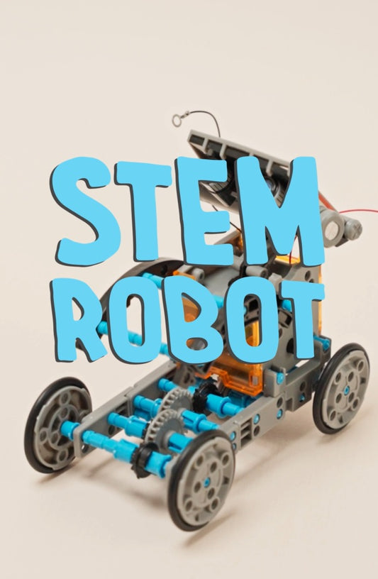 13-in-1 STEM Solar Robot Kit assembly and solar panel demonstration for kids age 8+
